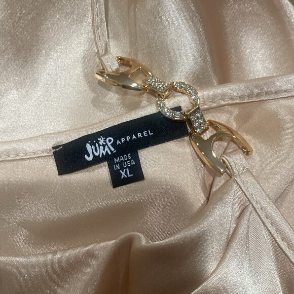 Jump Apparel Satin Embellished Strap Cowl Neck Dress - Picture 8 of 10